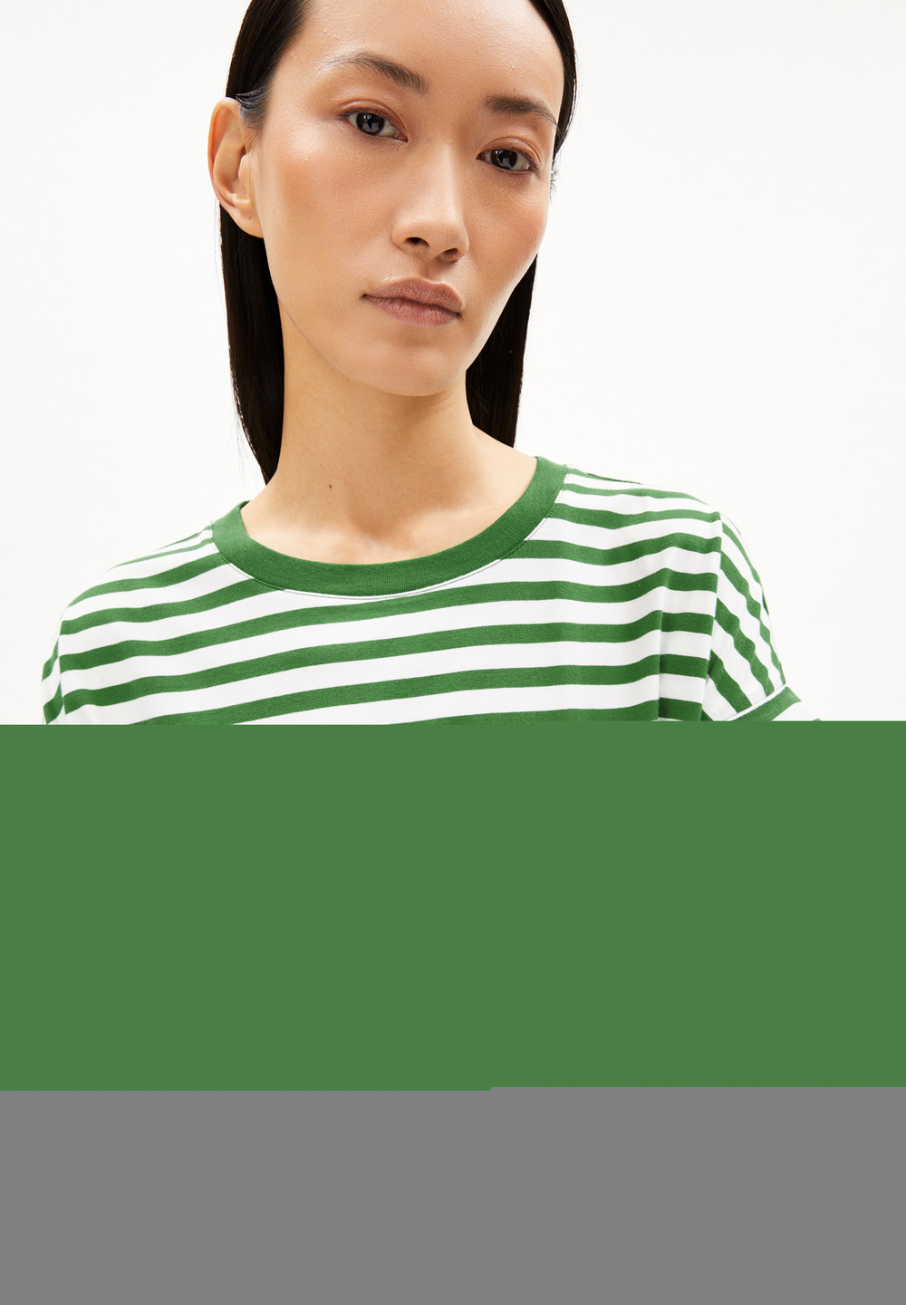 ARMEDANGELS IDAARA STRIPES T-Shirt Loose Fit made of Organic Cotton Zelene | TUPMV3247