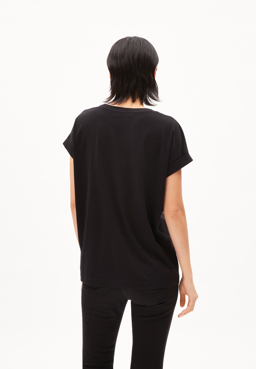 ARMEDANGELS IDAARA T-Shirt Loose Fit made of Organic Cotton Černé | BFKHS7360