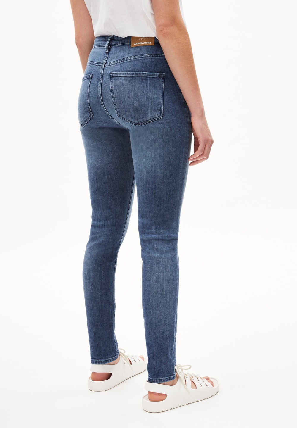 ARMEDANGELS INGAA Jeans Skinny Leg High Waist Organic Cotton Mix X-Stretch Blankyt Světle Modré | ATPCV6032