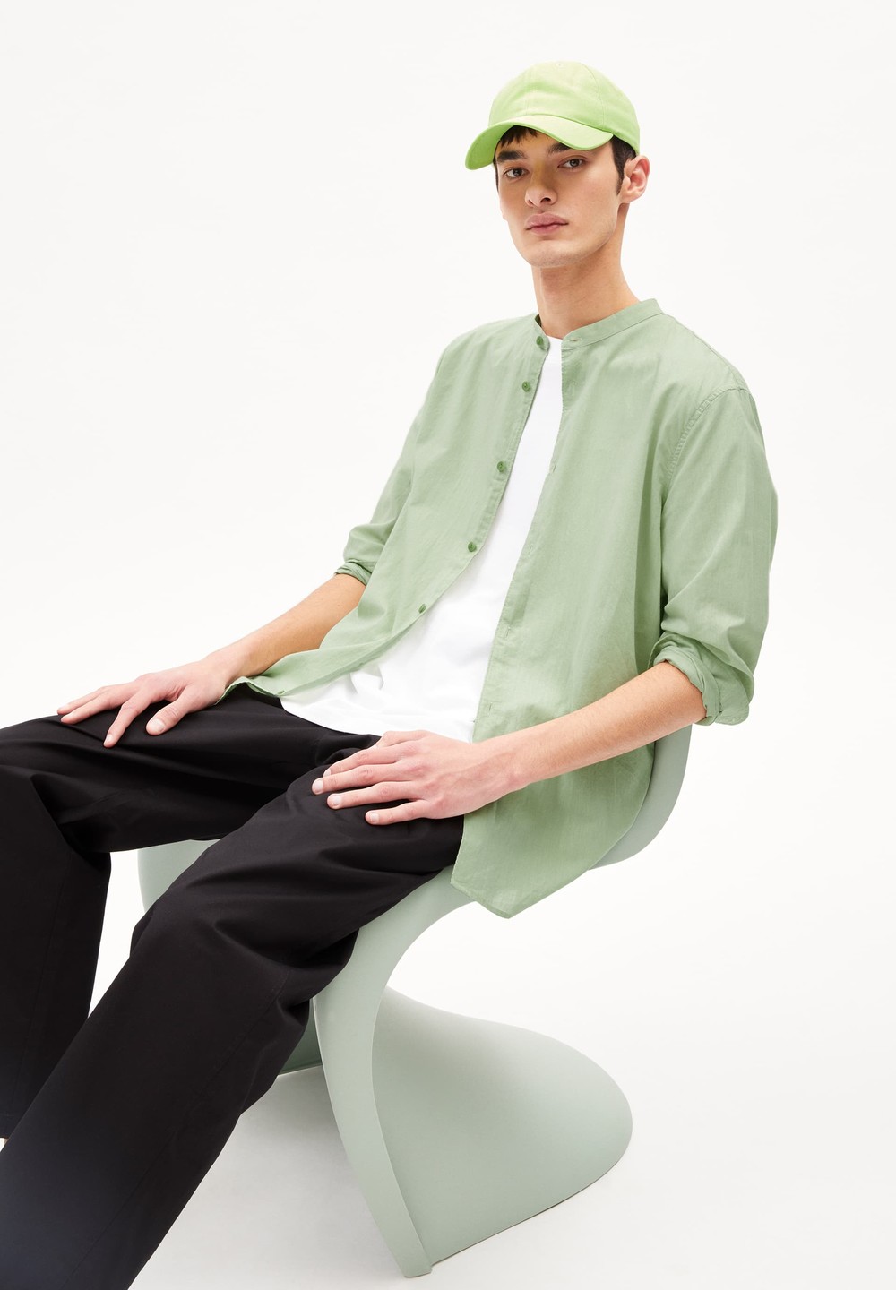 ARMEDANGELS JAACKO Shirt made of Organic Cotton Zelene | GWSLO6918