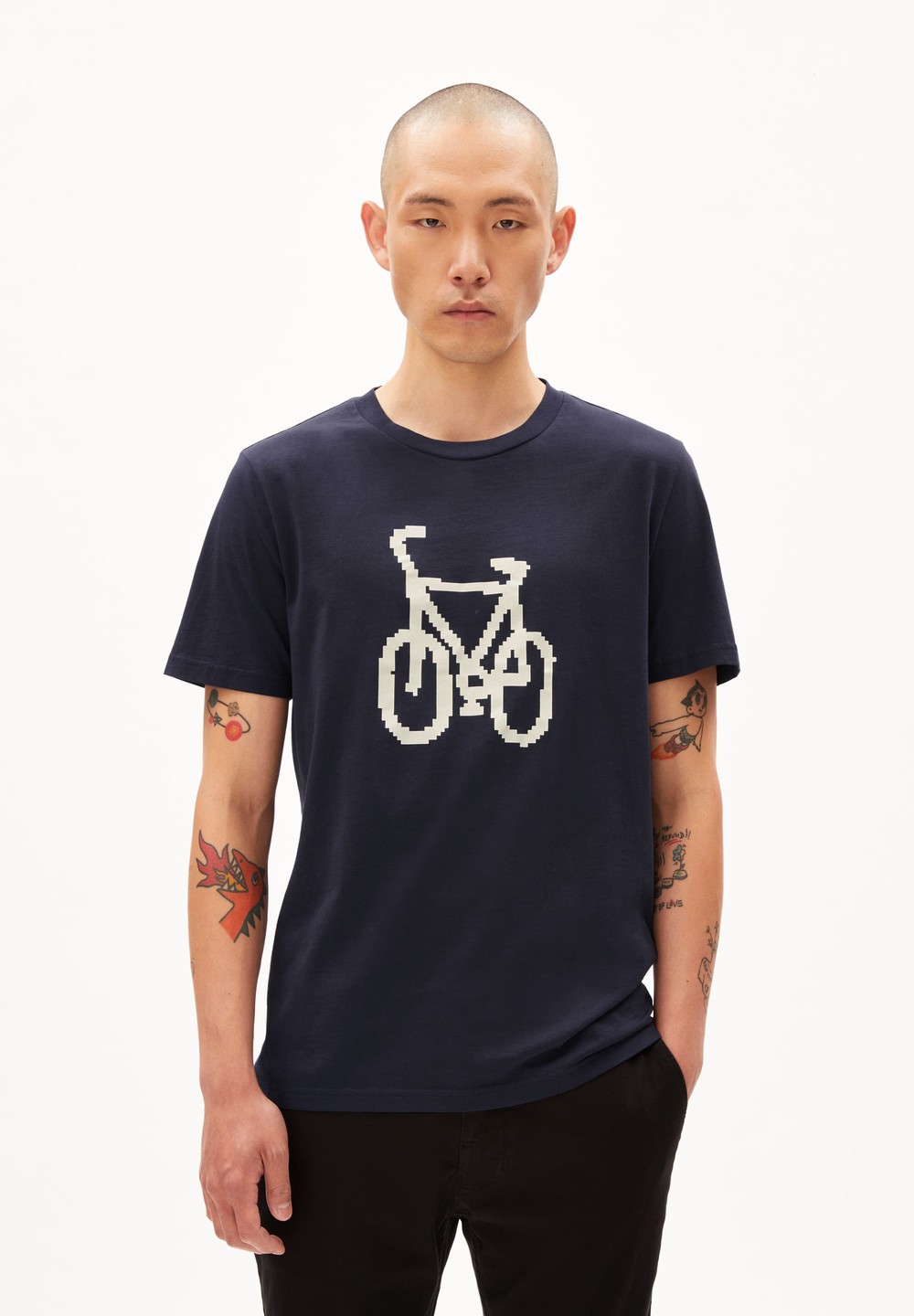 ARMEDANGELS JAAMES FUN BIKE T-Shirt Regular Fit made of Organic Cotton Night Sky | QOKYF1469