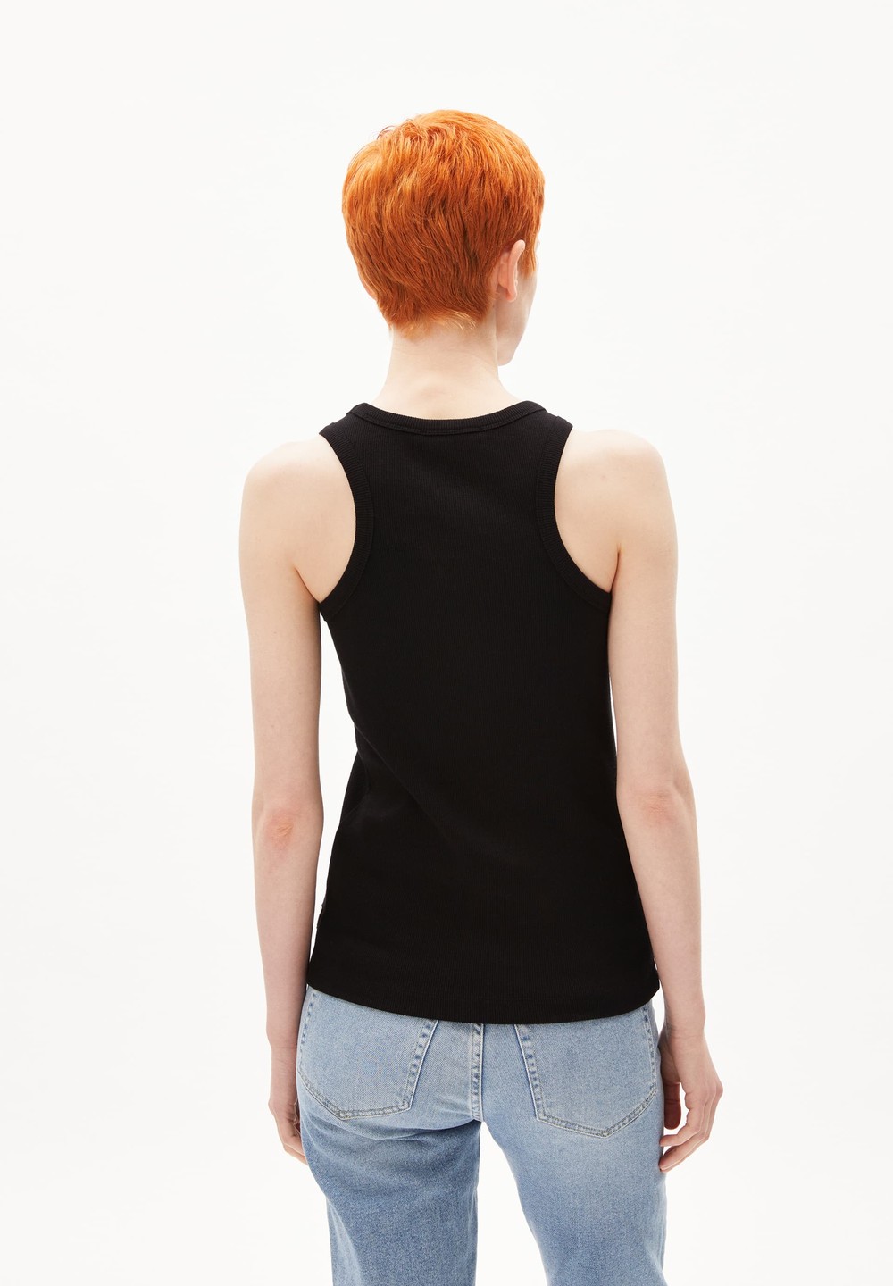 ARMEDANGELS KANITAA Rib-Top Slim Fit made of Organic Cotton Mix Černé | PFGHN9276