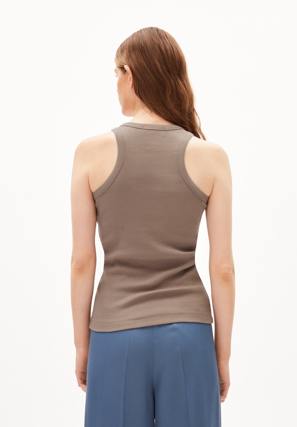 ARMEDANGELS KANITAA Rib-Top Slim Fit made of Organic Cotton Mix Muddy Water | WGBKS5172