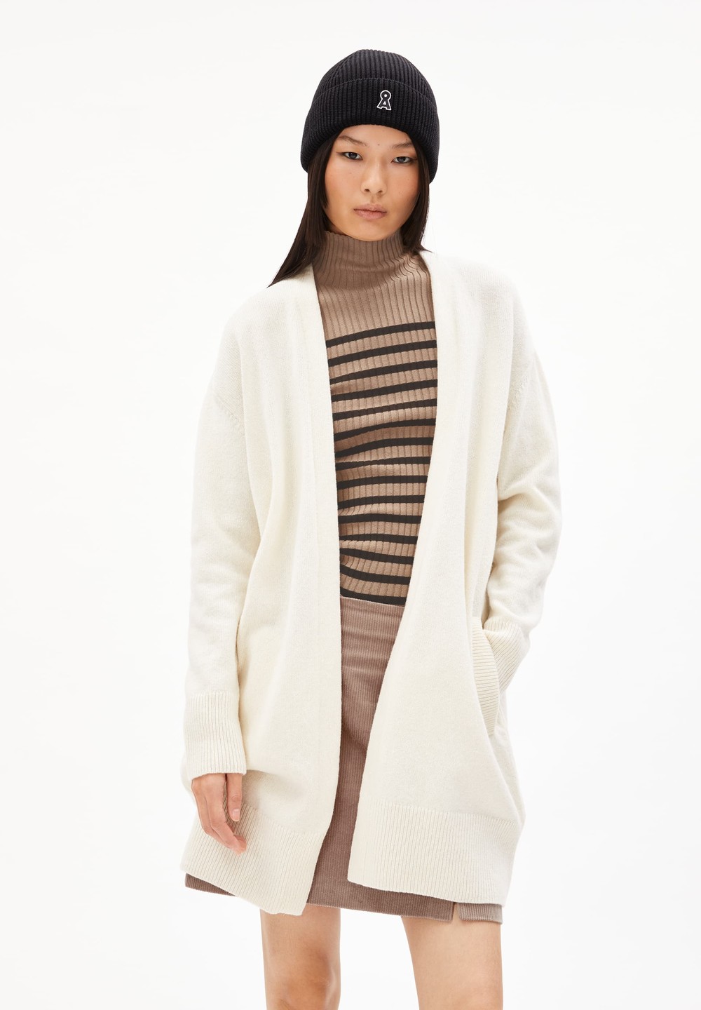 ARMEDANGELS KASSANDRAA Cardigan Loose Fit made of Organic Wool Mix Oatmilk | ABXOR3069