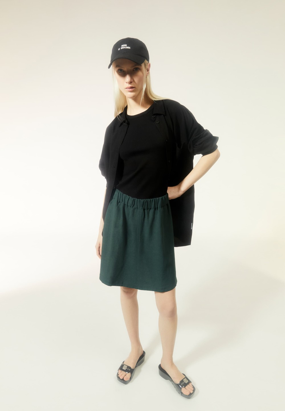 ARMEDANGELS KESIAA LINO Woven Skirt Relaxed Fit made of Linen-Mix Space Steel | MWSOJ3289