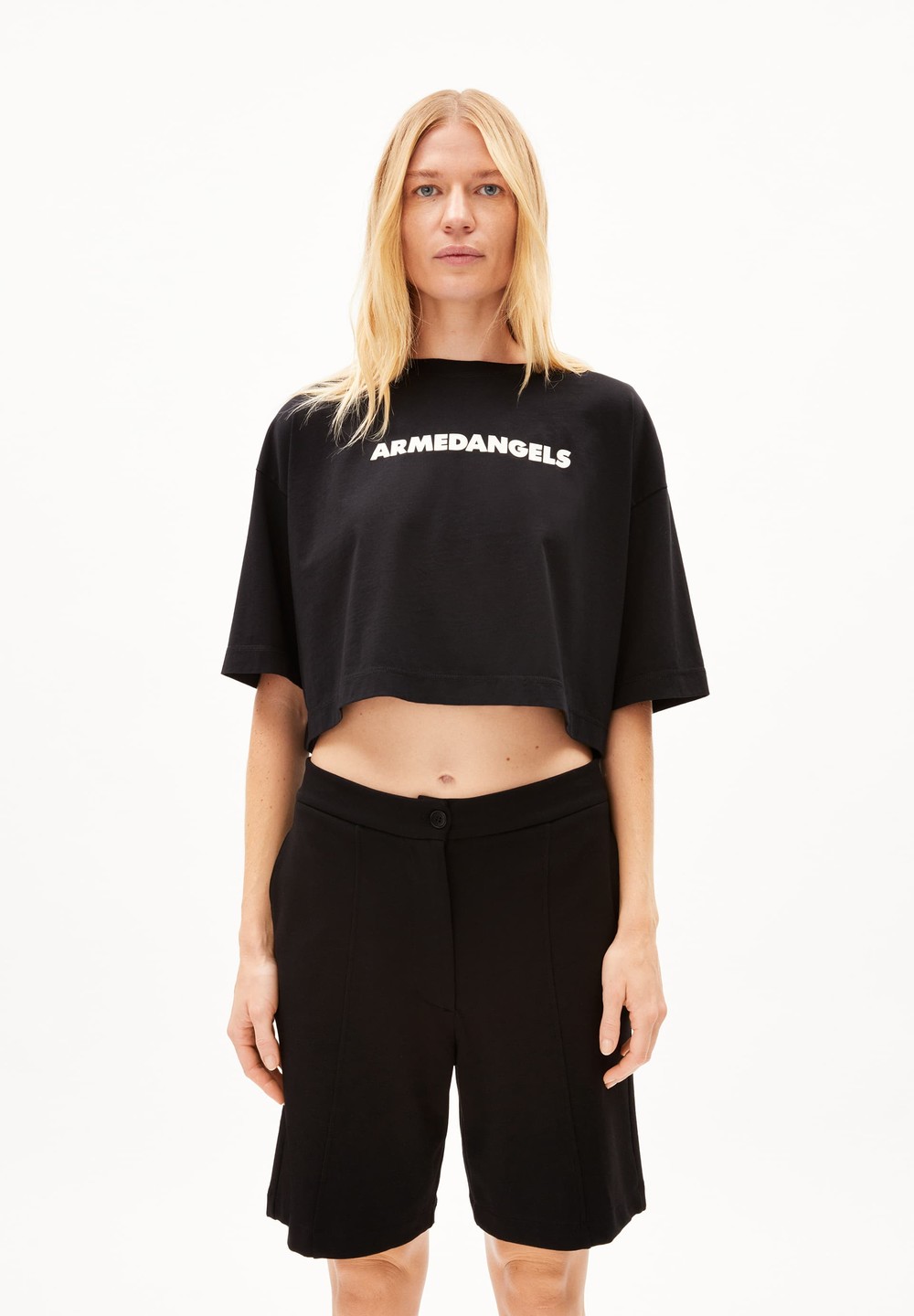 ARMEDANGELS LARIAA ARMEDANGELS T-Shirt Oversized Fit made of Organic Cotton Černé | OZUAB4902