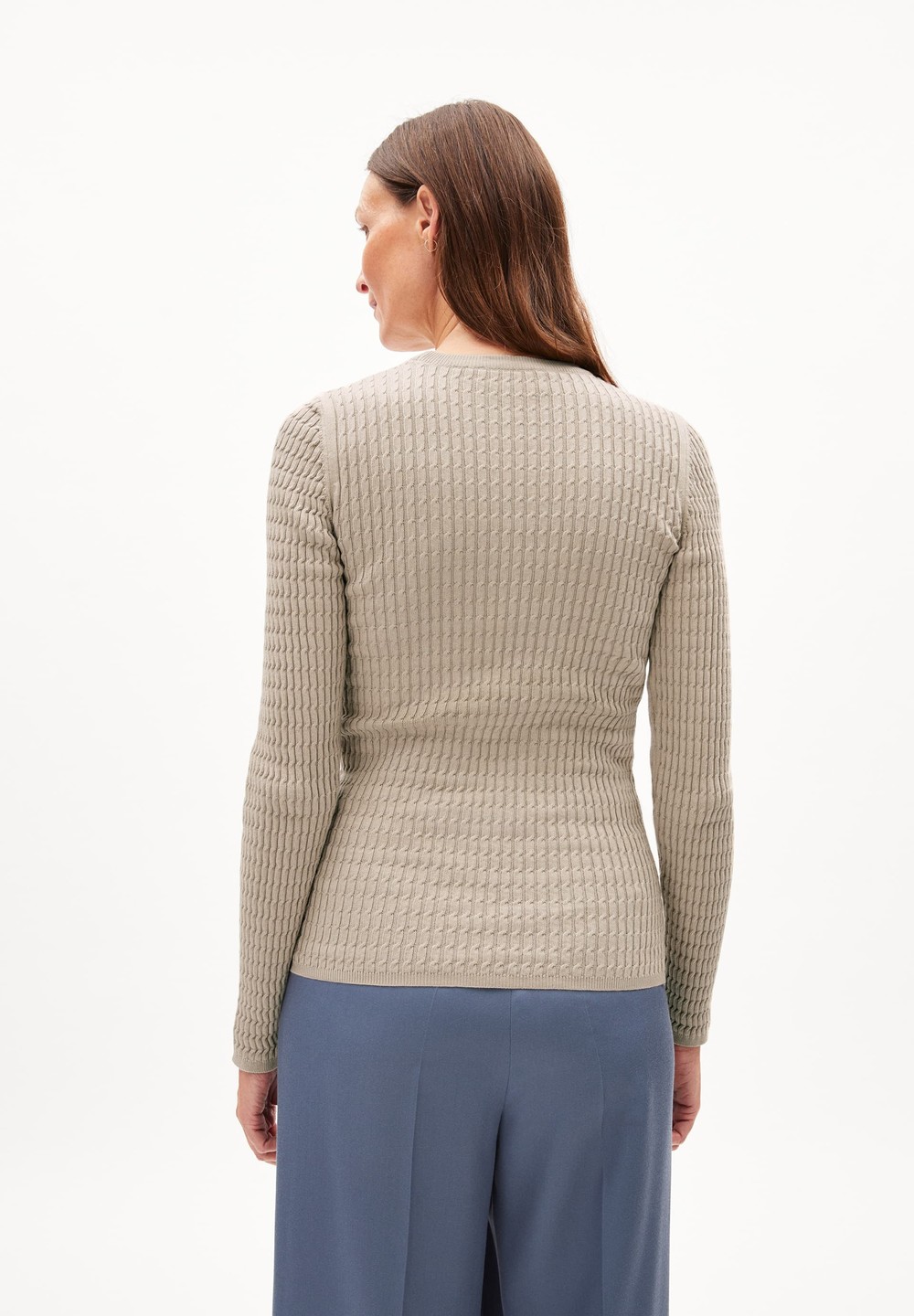 ARMEDANGELS LELIAAS Sweater Slim Fit made of Organic Cotton Sand Stone | NAPHO8637