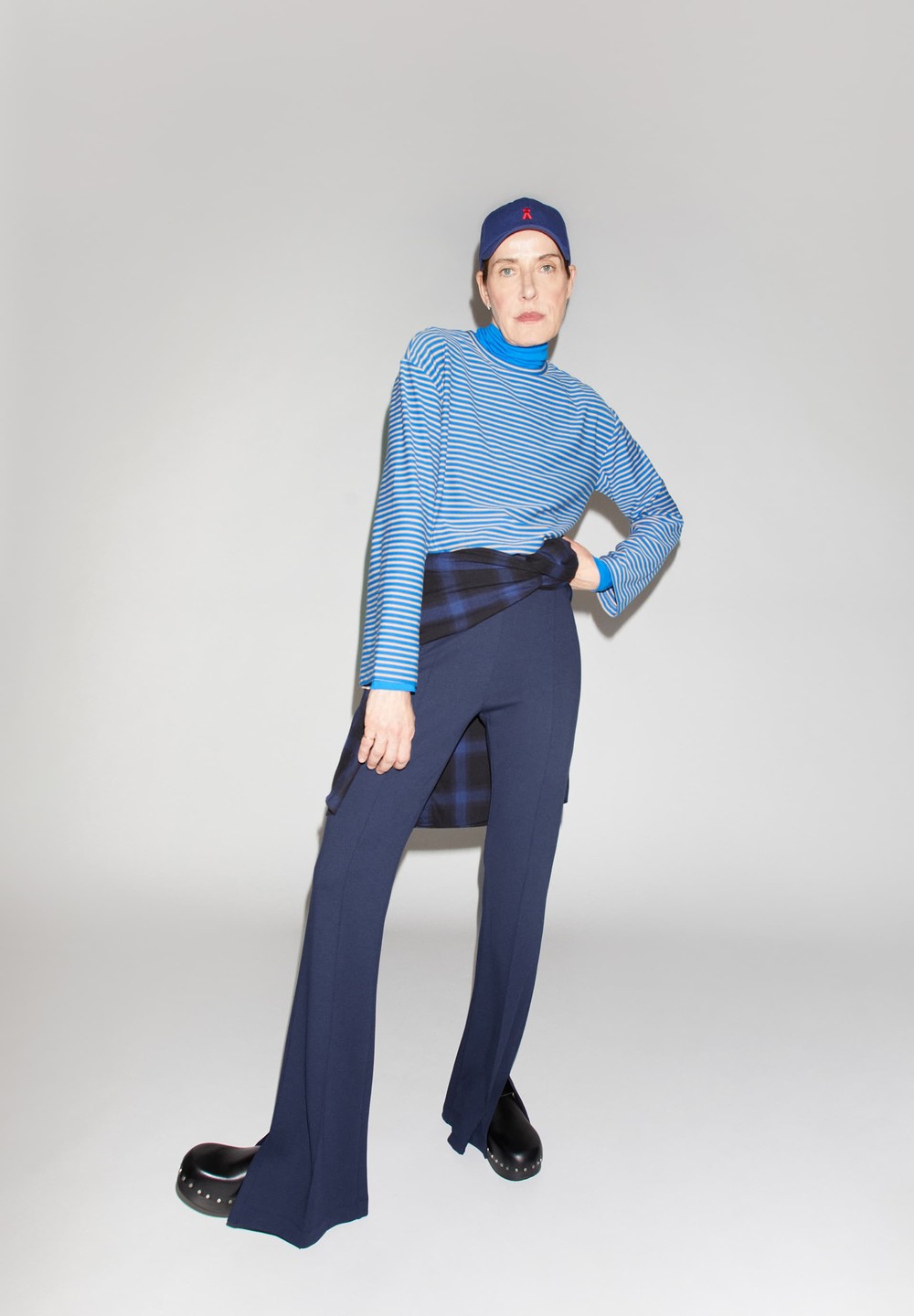 ARMEDANGELS LEYLAARI SLIT HEM Jersey Pants made of LENZING™ ECOVERO™ Viscose Mix Night Sky | AIULO3180