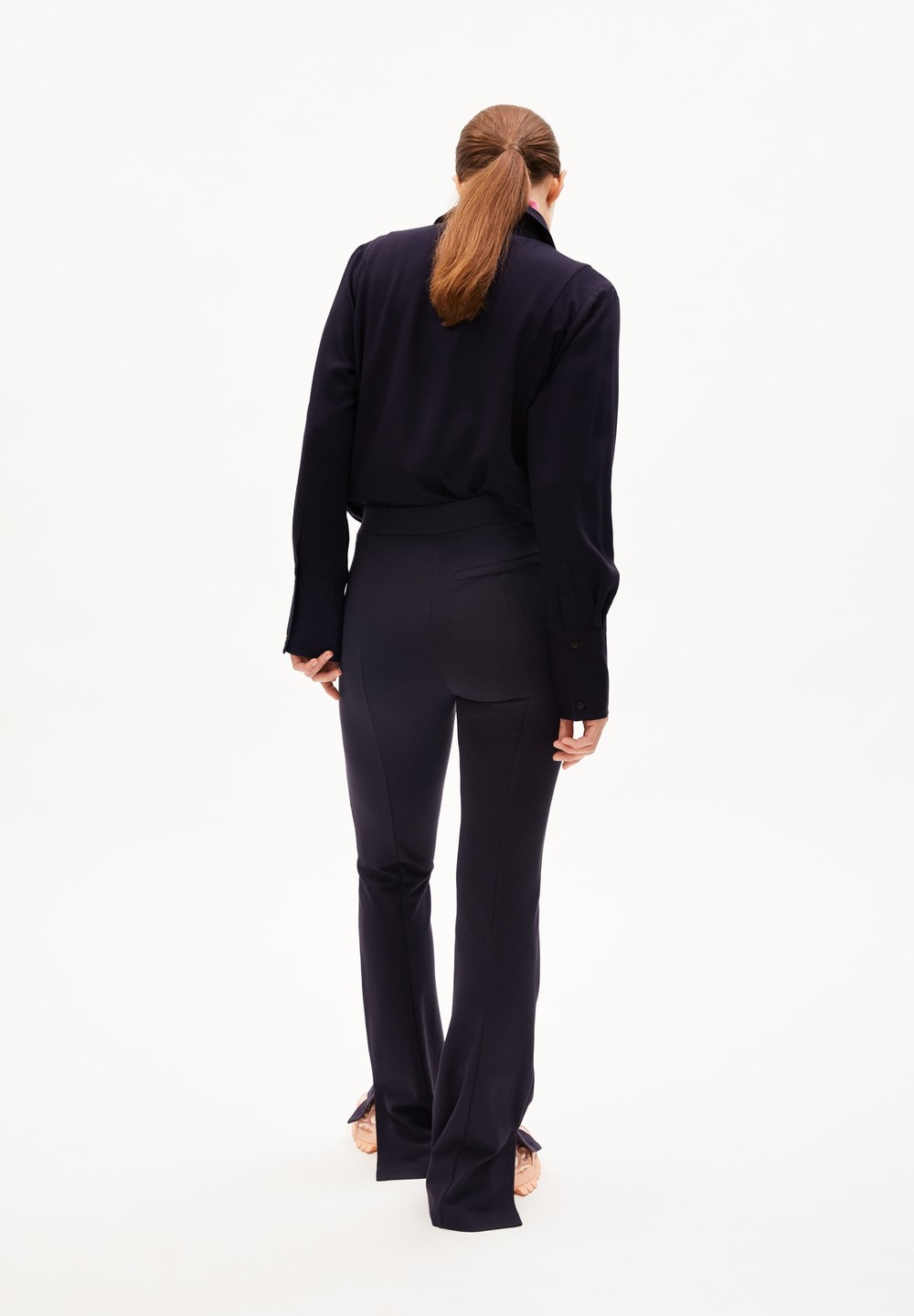 ARMEDANGELS LEYLAARI SLIT HEM Jersey Pants made of LENZING™ ECOVERO™ Viscose Mix Cool Ash | QPCBE0932