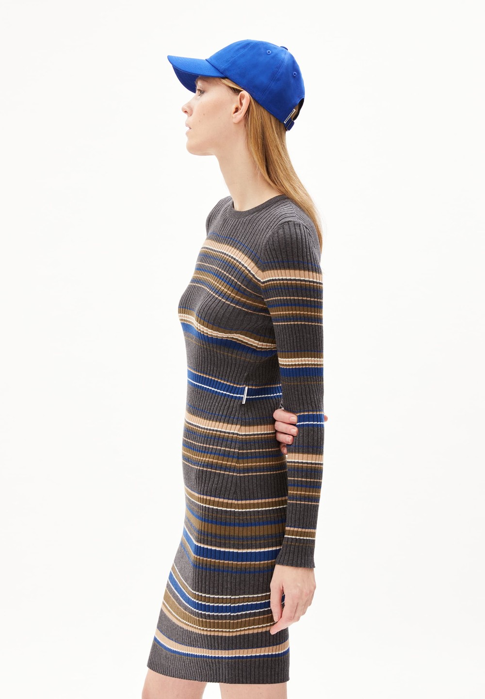 ARMEDANGELS LIAA RN STRIPES Knit Dress Slim Fit made of Organic Cotton Indigo | MPAFO7106