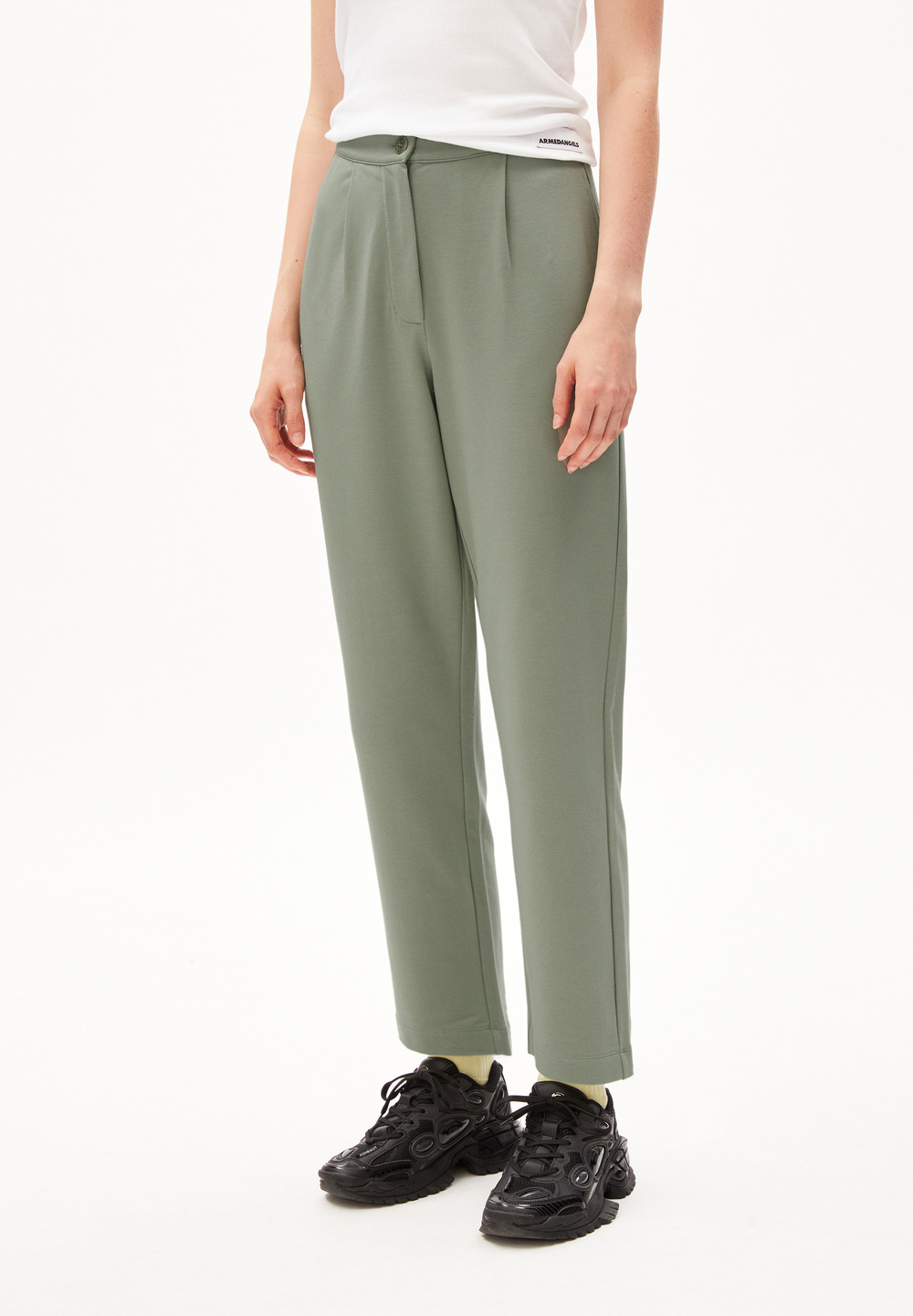 ARMEDANGELS LINAA LOU Jersey Pants made of Organic Cotton Mix Šedé Zelene | NDIEA2876