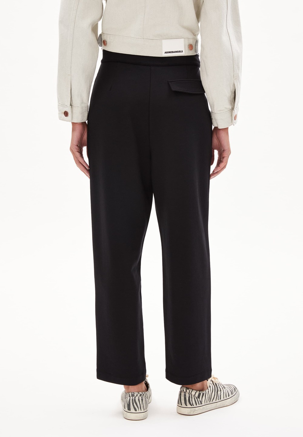 ARMEDANGELS LINAA LOU Jersey Pants made of Organic Cotton Mix Černé | VSDGZ2358