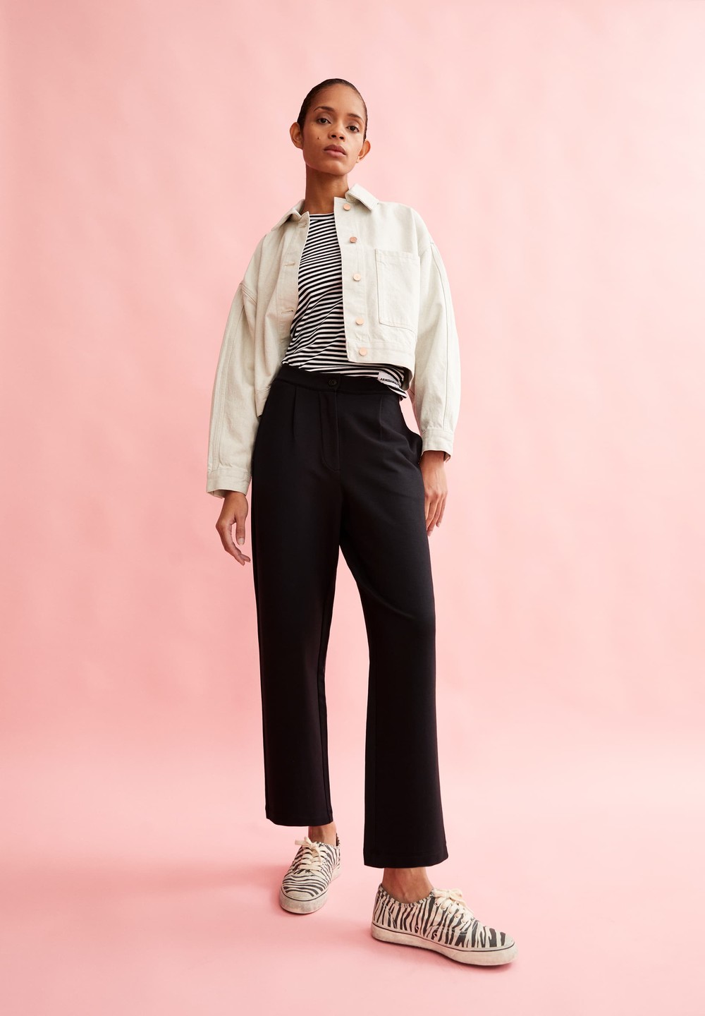 ARMEDANGELS LINAA LOU Jersey Pants made of Organic Cotton Mix Černé | VSDGZ2358