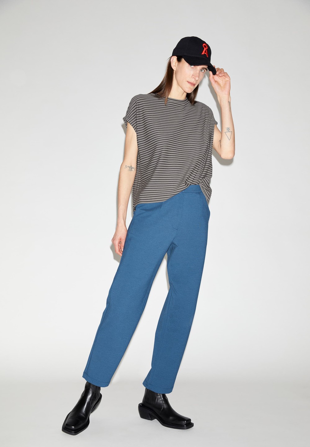 ARMEDANGELS LINAA LOU Jersey Pants made of Organic Cotton Mix Tmavě Blankyt | IEPXO2967