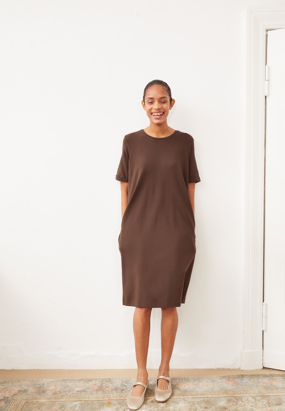 ARMEDANGELS MAAILANA Jersey Dress Regular Fit made of LENZING™ ECOVERO™ Mix Warm Slate | EGWYH0359