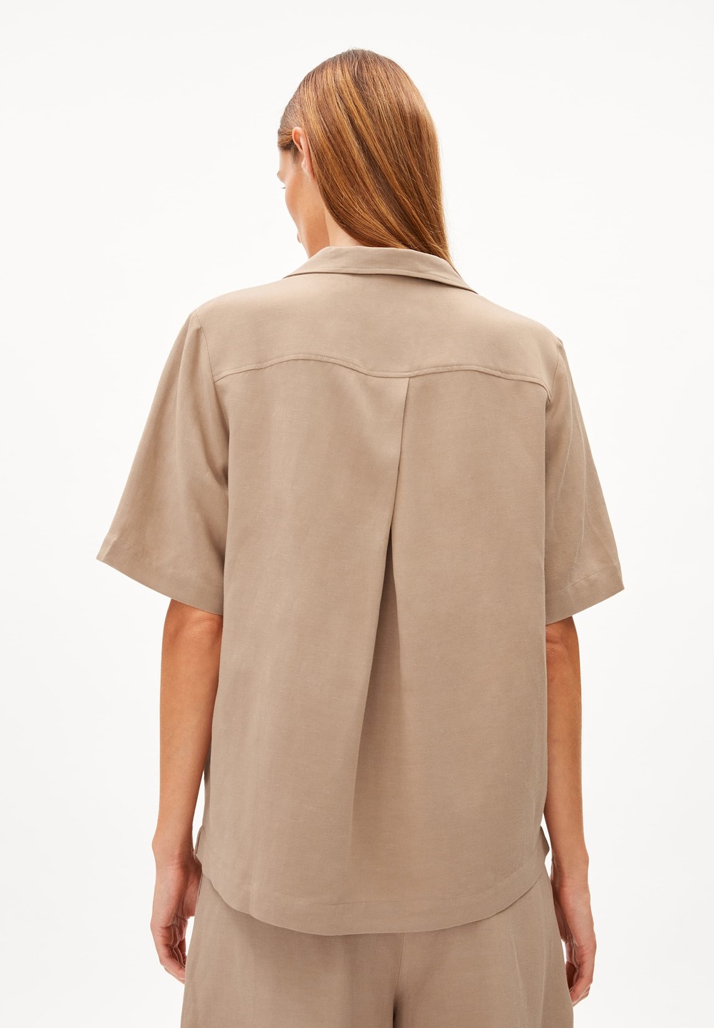 ARMEDANGELS MAAITE LINO Blouse Relaxed Fit made of Linen-Mix Cinnamon Dust | LXOWU9830