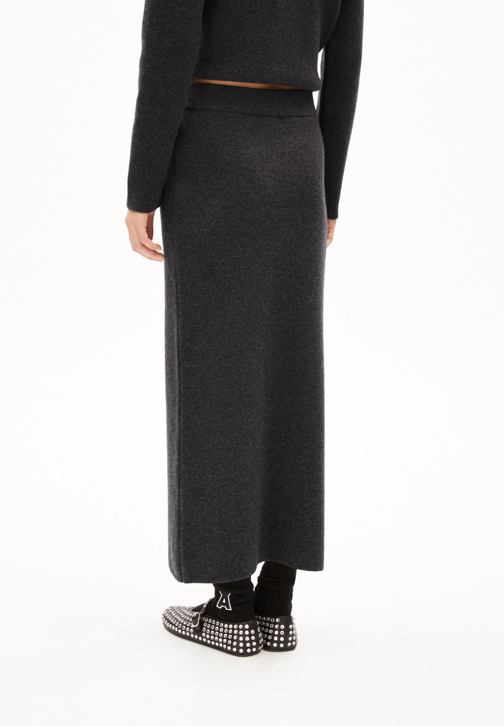 ARMEDANGELS MAALVO WOOL Knit Skirt Slim Fit made of Organic Wool Mix Steel Melange | UQBNK5782