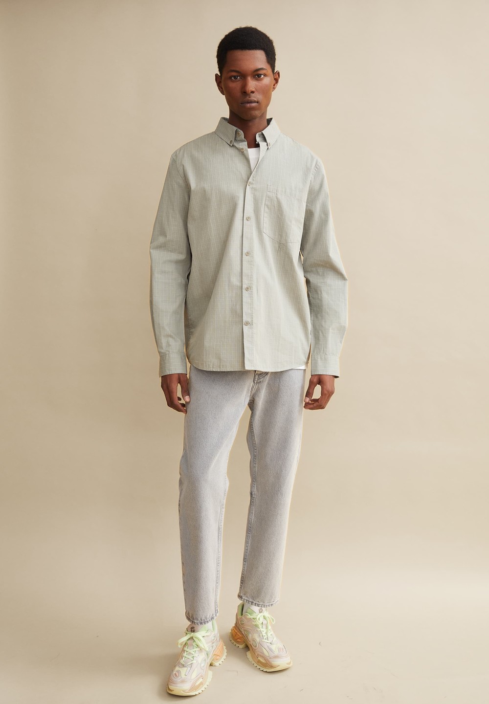 ARMEDANGELS MAARCES Shirt Relaxed Fit made of Organic Cotton Šedé Světle | BEGOQ4327