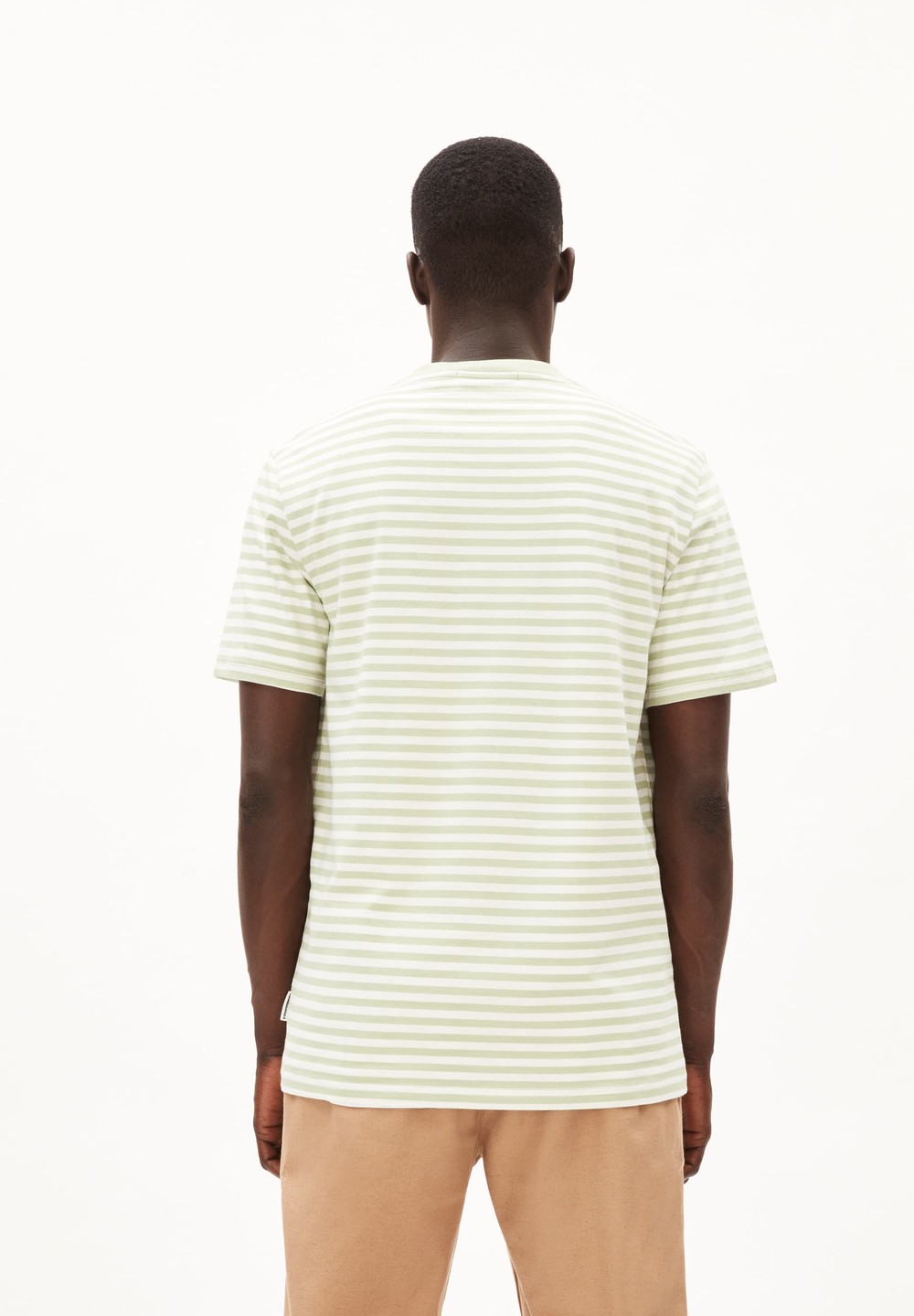 ARMEDANGELS MAARKOS STRIPES T-Shirt Relaxed Fit made of Organic Cotton Oatmilk-light Matcha | ZFXYP4825