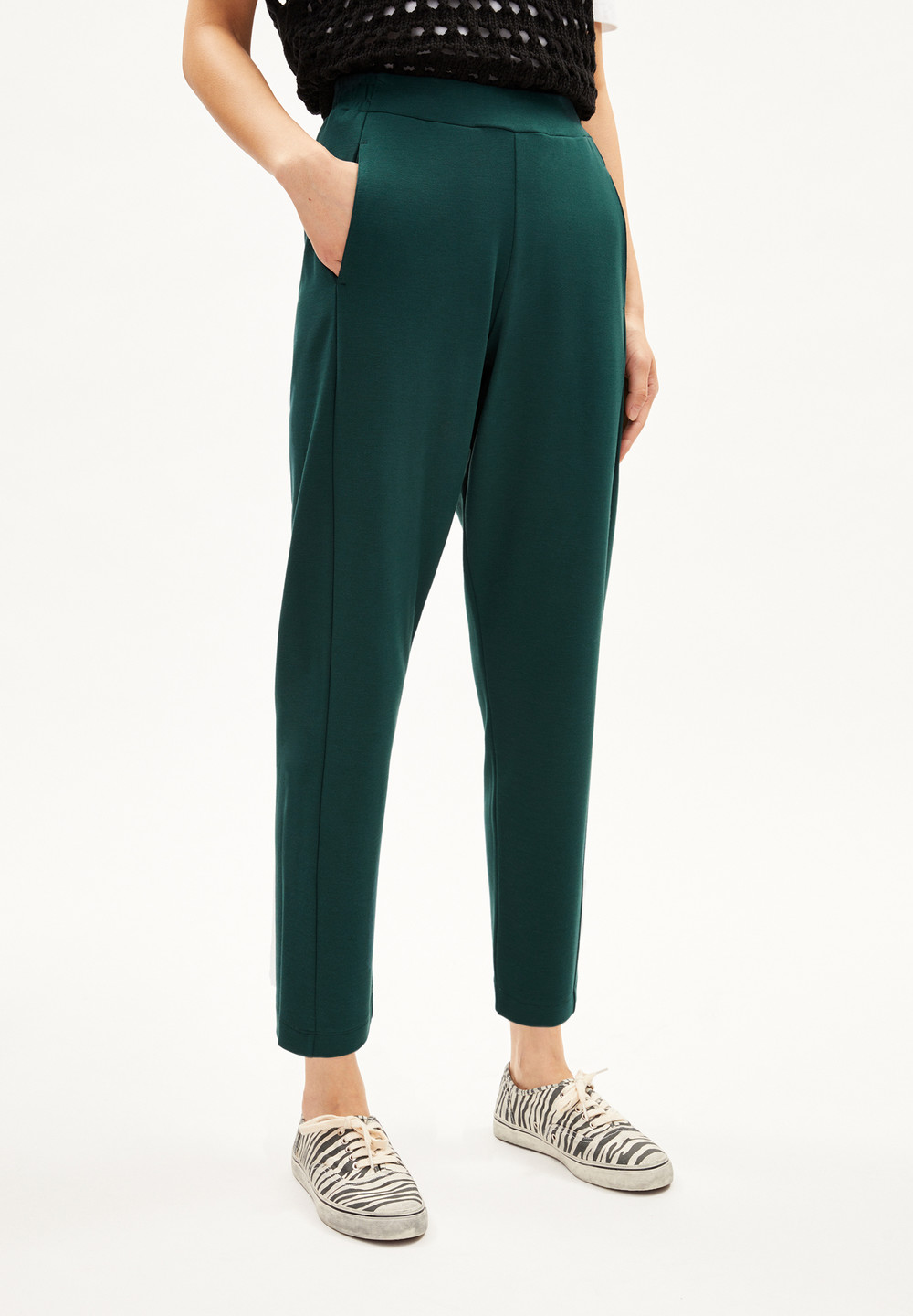 ARMEDANGELS MAGDAALENA Jersey Pants made of LENZING™ ECOVERO™ Mix Teal Stone | EQKGW2947