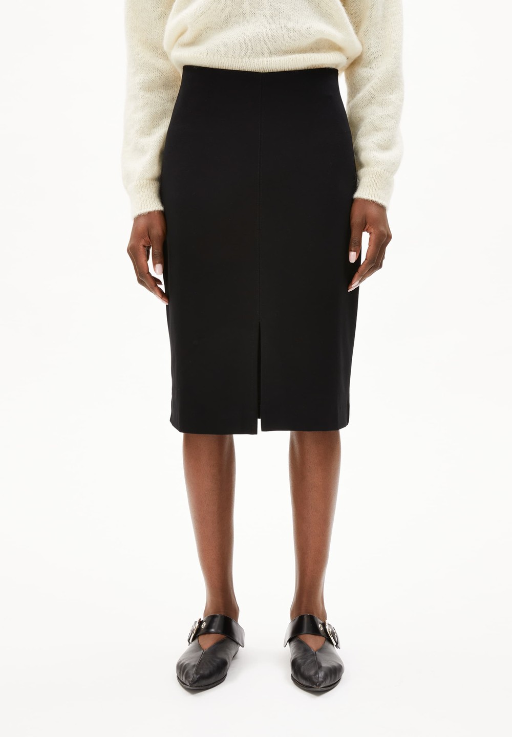 ARMEDANGELS MEDITAA Jersey Skirt Slim Fit made of LENZING™ ECOVERO™ Viscose Mix Černé | XJNEW5439