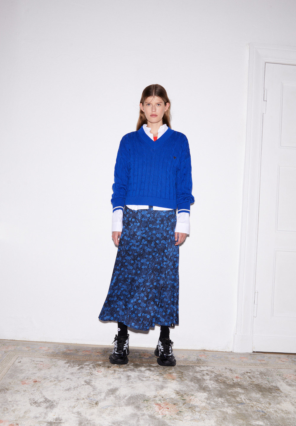 ARMEDANGELS MIKASAAMI MILLES FLEURS Woven Skirt Regular Fit made of LENZING™ ECOVERO™ Viscose Night Sky | DYHZT0615