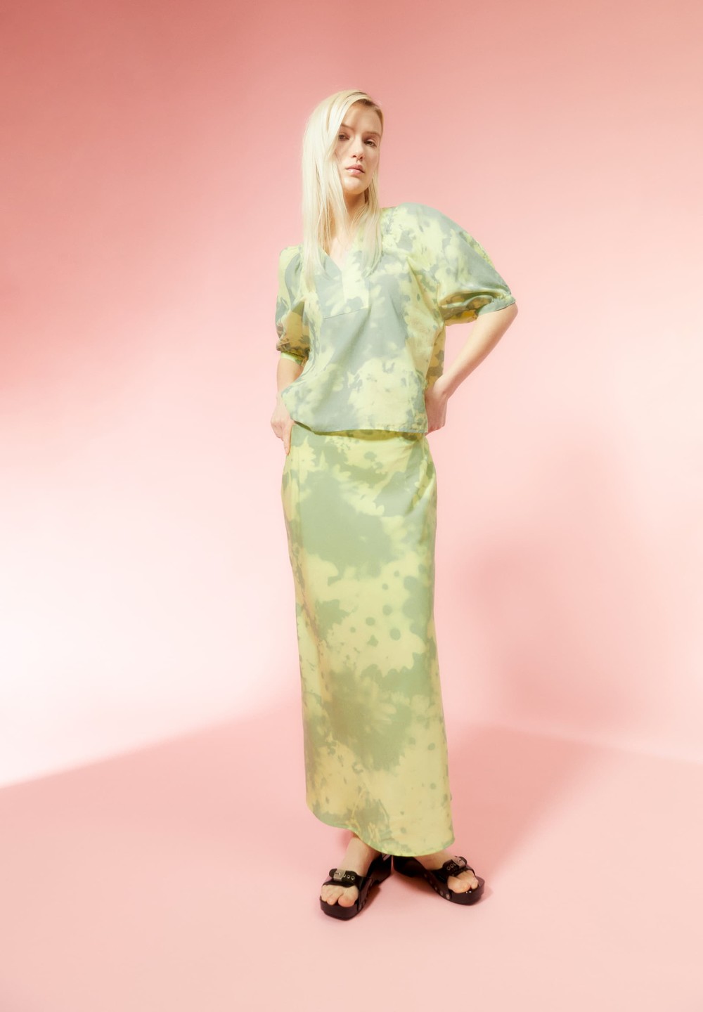 ARMEDANGELS MILAJAANA BLOMMAA Woven Skirt Regular Fit made of TENCEL™ Lyocell Mix Světle | GSIPQ1079