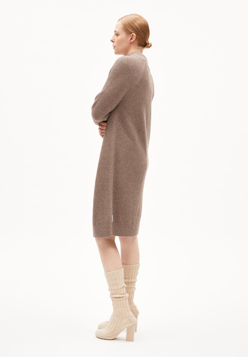 ARMEDANGELS MILLAANA Knit Dress Relaxed Fit made of Organic Wool Mix Cinnamon Dust Melange | XWNIQ5068