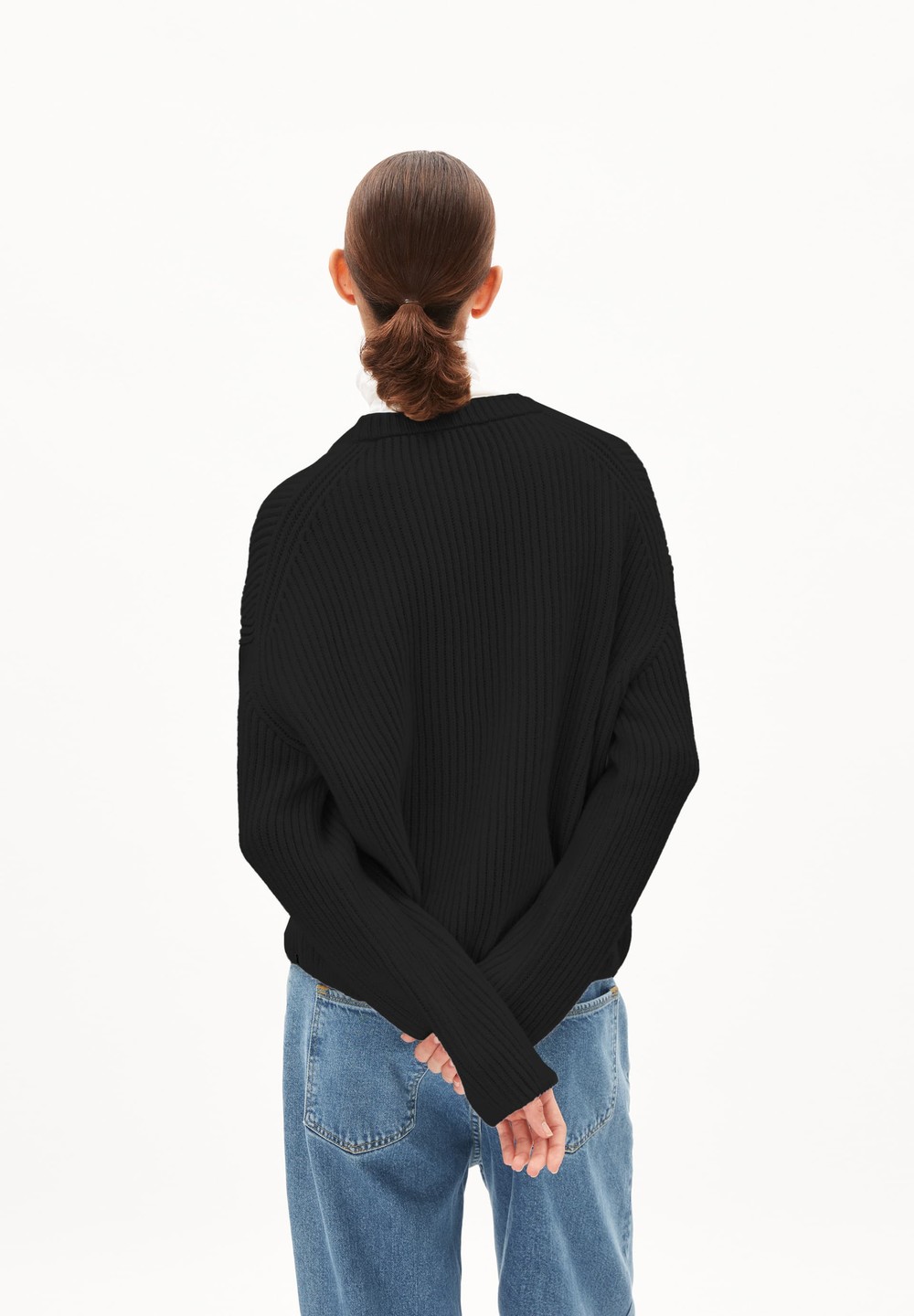 ARMEDANGELS NAARUKO Sweater Loose Fit made of Organic Wool Mix Černé | DMVPZ1539