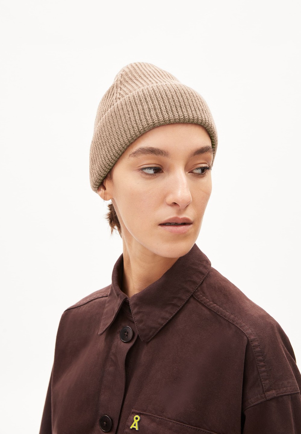 ARMEDANGELS NILDAAO COTTON Beanie made of Organic Cotton Cinnamon Dust | SHXBQ3407