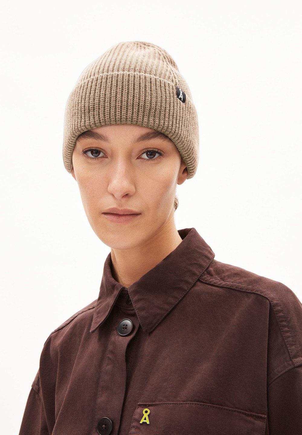 ARMEDANGELS NILDAAO COTTON Beanie made of Organic Cotton Cinnamon Dust | SHXBQ3407