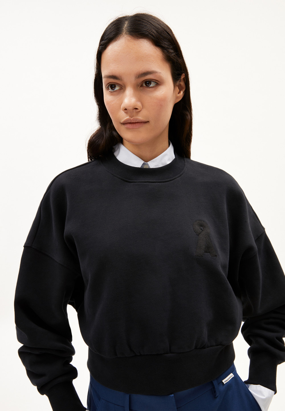 ARMEDANGELS PHILIAA Sweatshirt Oversized Fit made of Organic Cotton Černé | KIHSN3028