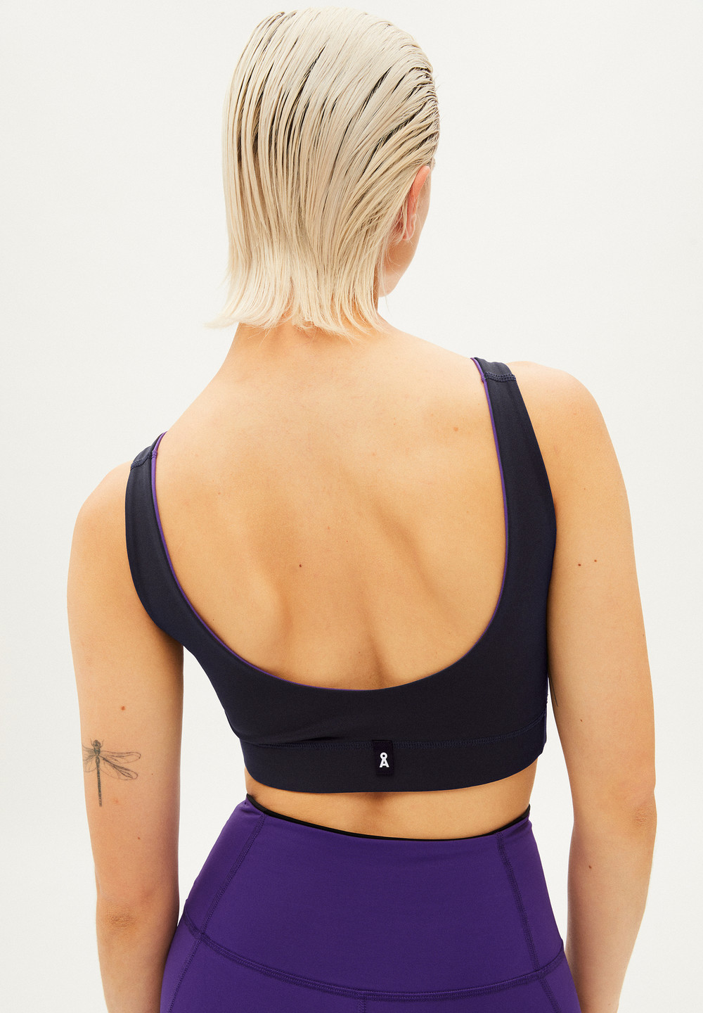 ARMEDANGELS RINAARA Activewear Bralette made of Polyamide Mix (Recycled) Cool Ash-indigo Lilac | AZGRX5760