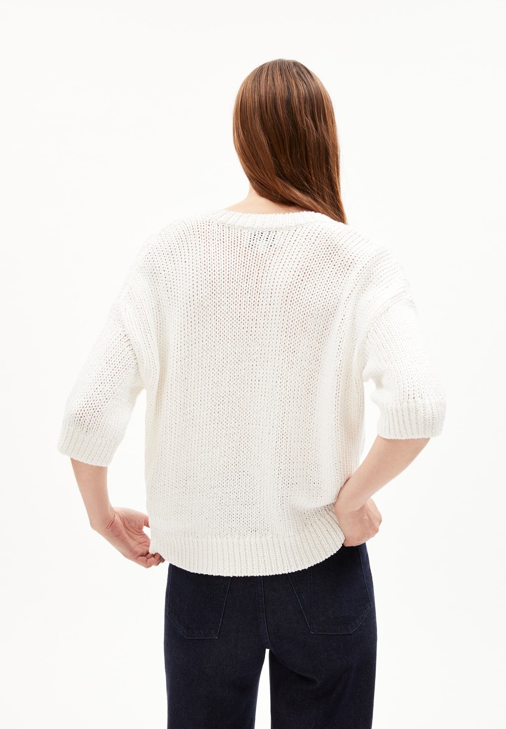 ARMEDANGELS RONAA Sweater Loose Fit made of Organic Cotton Bílé | AGOCI9243