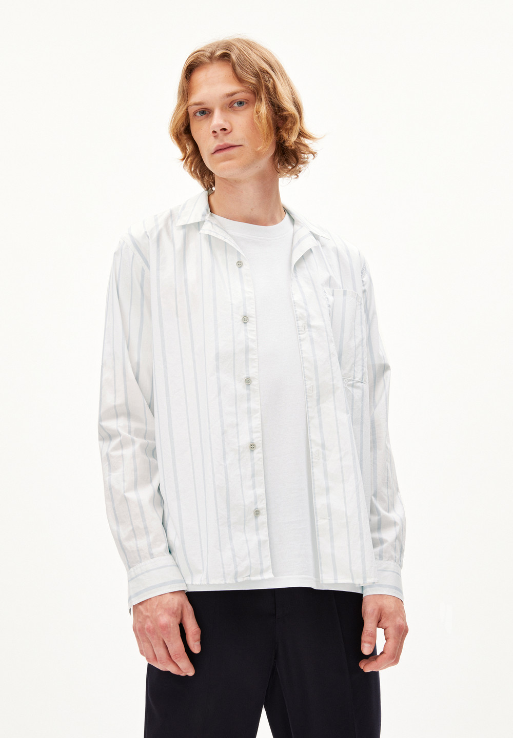 ARMEDANGELS RONDAA Shirt Relaxed Fit made of Organic Cotton Bílé | NAUZF1827