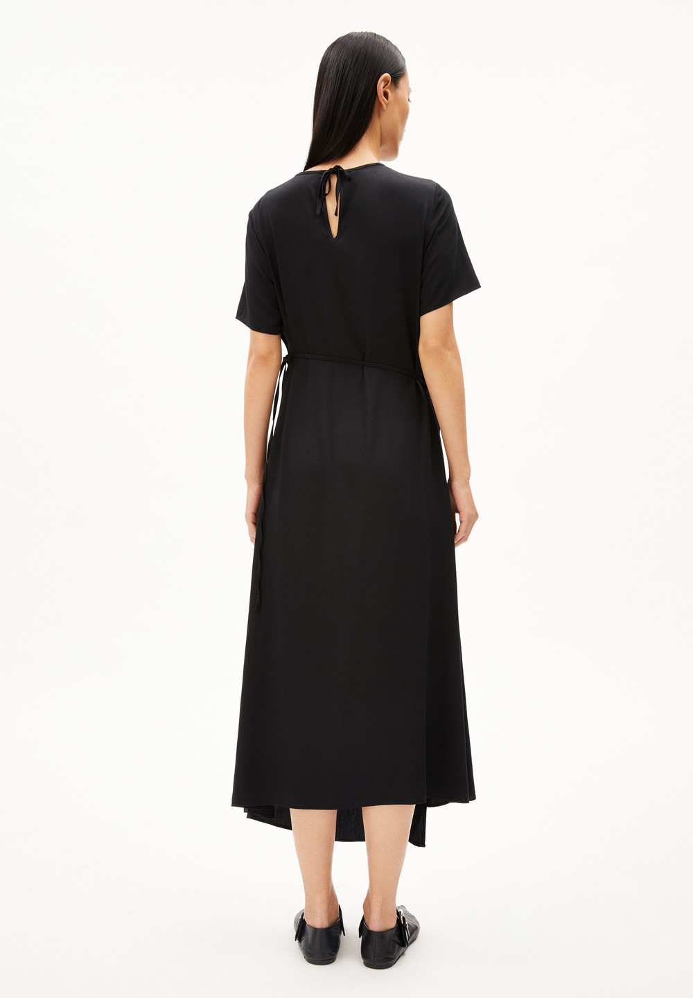 ARMEDANGELS SEDISAA Woven Dress Regular Fit made of TENCEL™ Lyocell Mix Černé | CYFTP9148