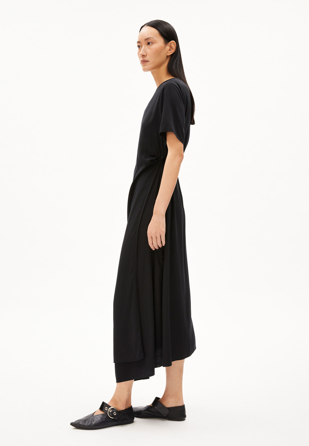 ARMEDANGELS SEDISAA Woven Dress Regular Fit made of TENCEL™ Lyocell Mix Černé | CYFTP9148