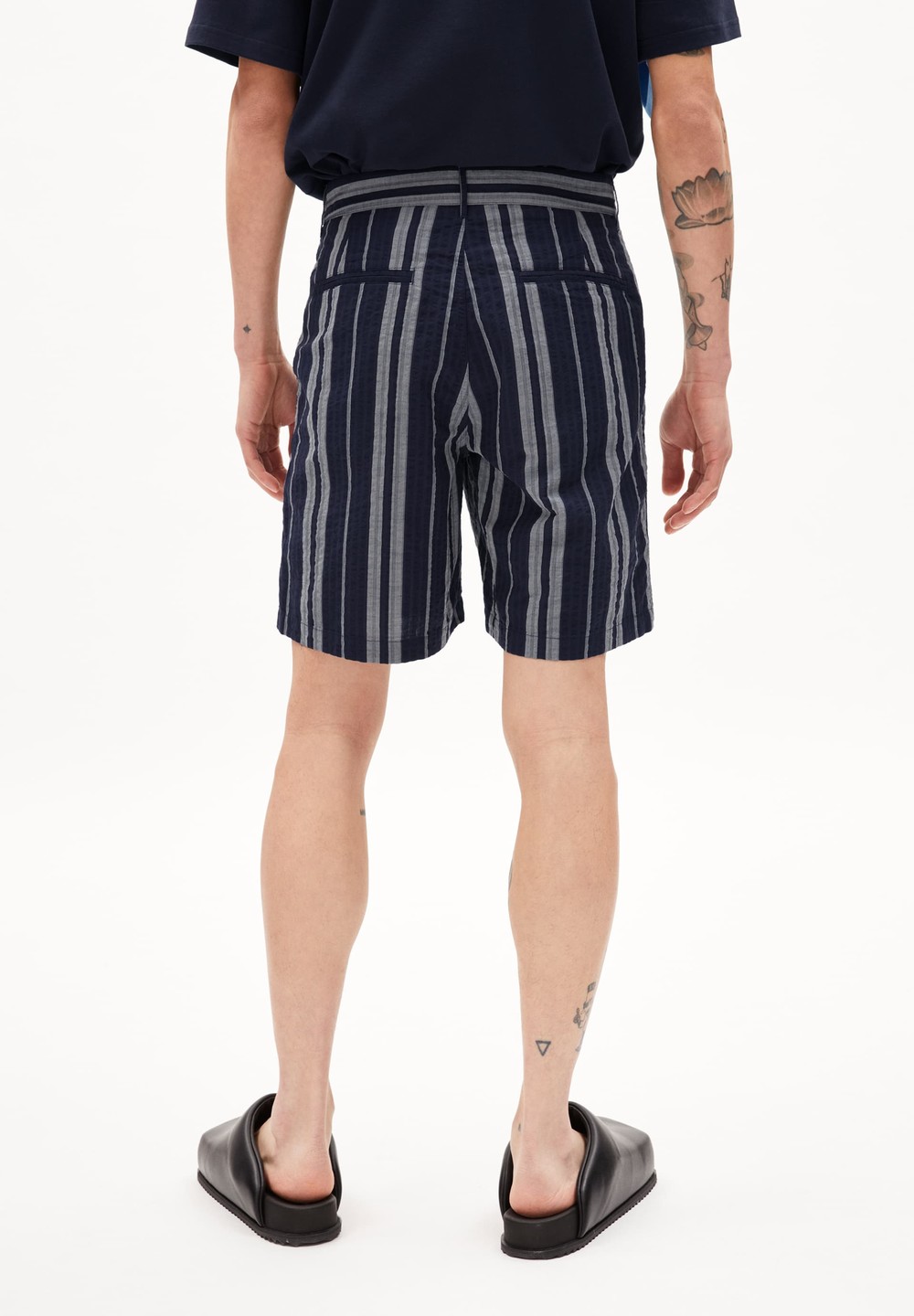 ARMEDANGELS SOJAAN SEERSUCKER Shorts Relaxed Fit made of Organic Cotton Night Sky | HNCLJ0749