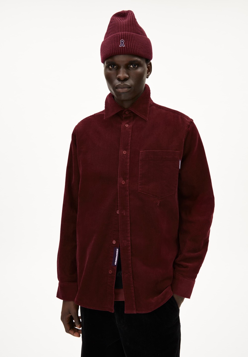 ARMEDANGELS SOMAAN Overshirt Regular Fit made of Organic Cotton Mix Cranberry Juice | VUOZF6580