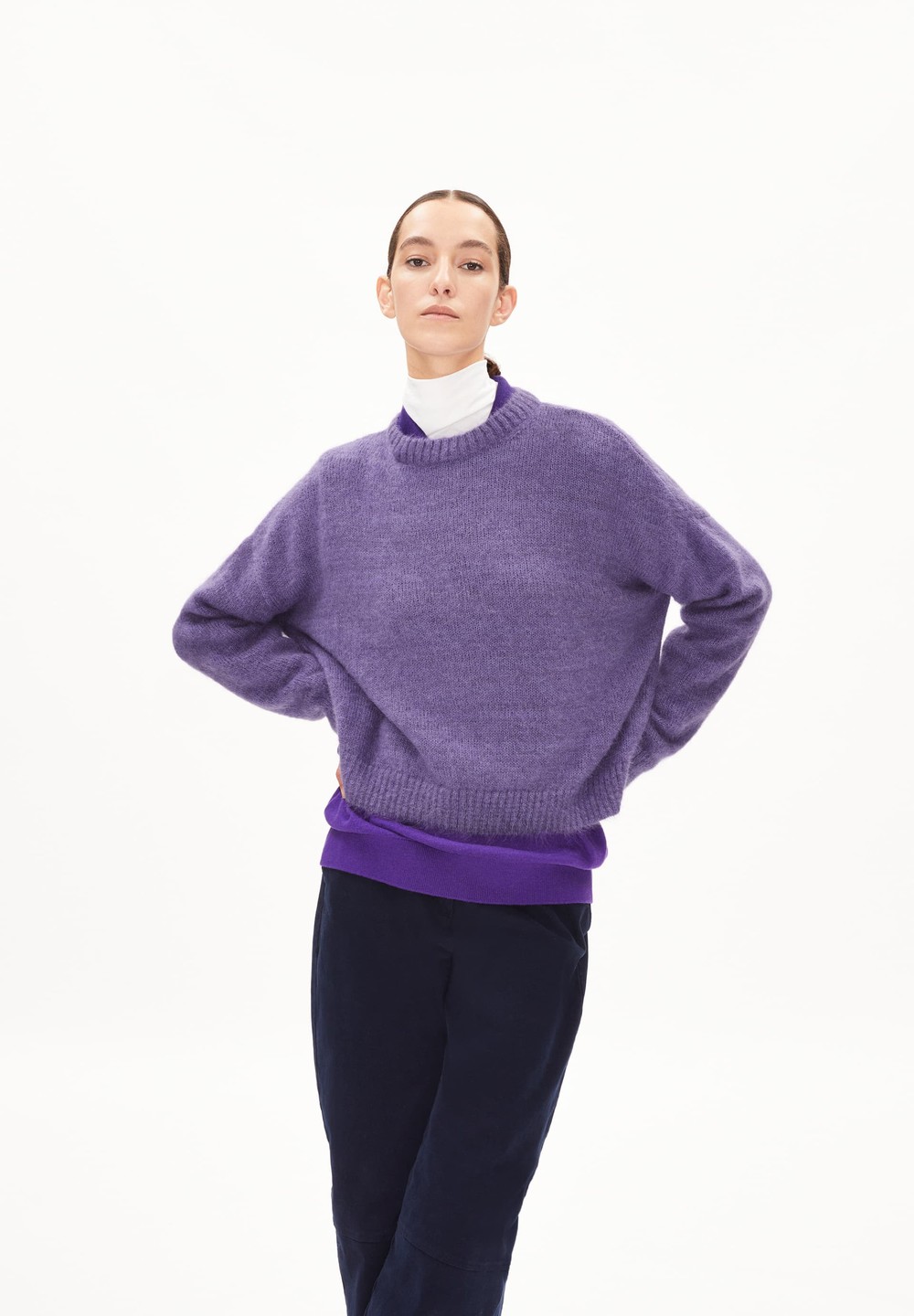 ARMEDANGELS SURI INARAA Pullover Oversized Fit made of Alpaca Wool Mix Fialové Fialové | FIOMA9408