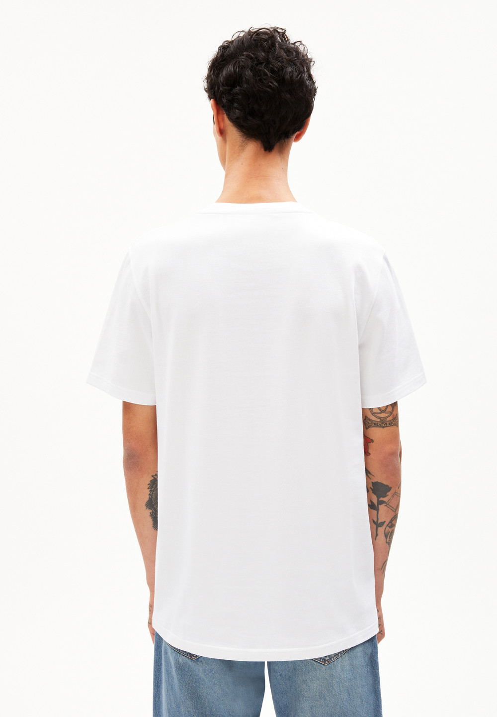 ARMEDANGELS TAALU WORDMARK Heavyweight T-Shirt Relaxed Fit made of Organic Cotton Bílé | CYBMR8260