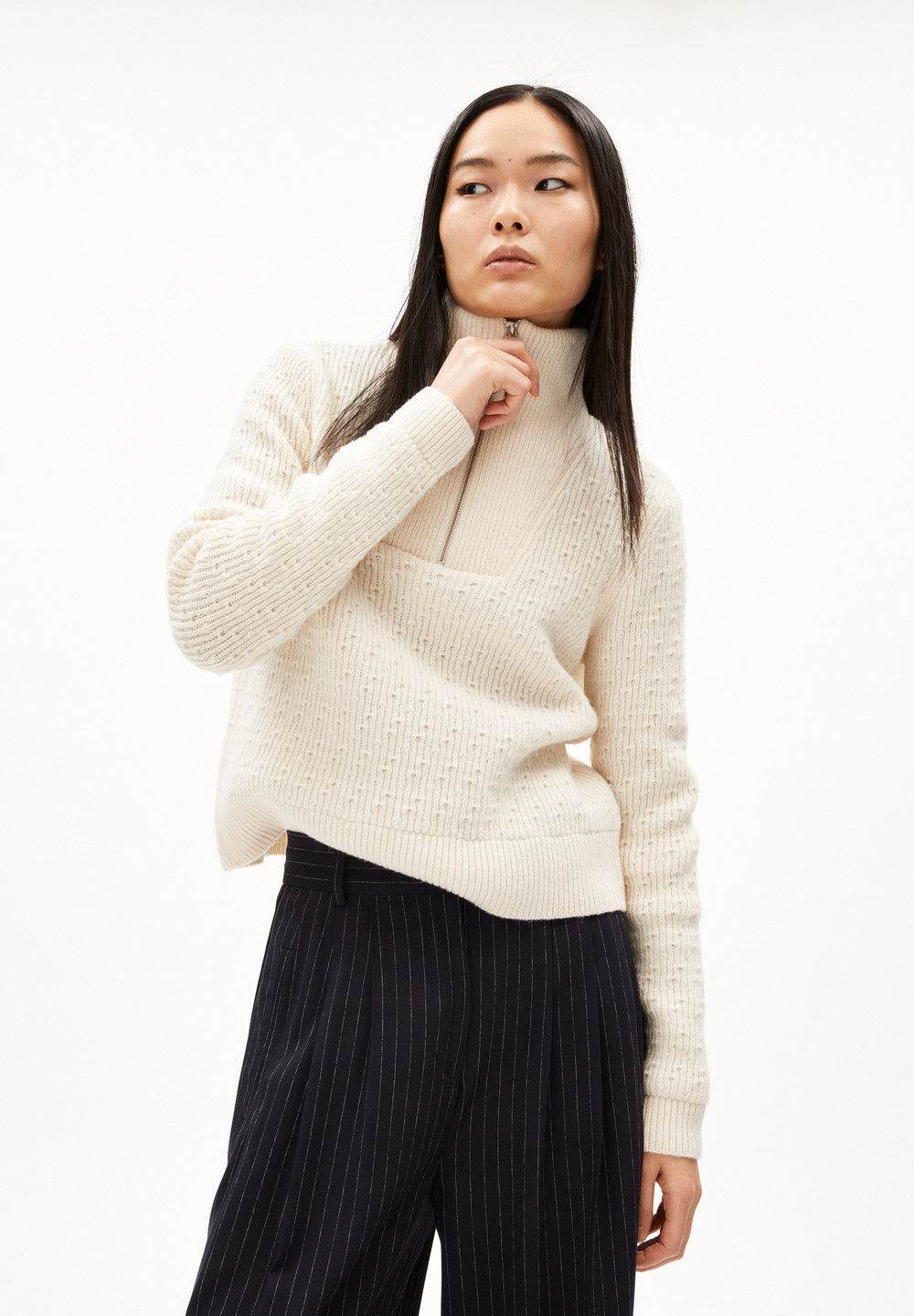 ARMEDANGELS TULIPAA Sweater Regular Fit made of Organic Wool Mix Oatmilk | UAVWL4207