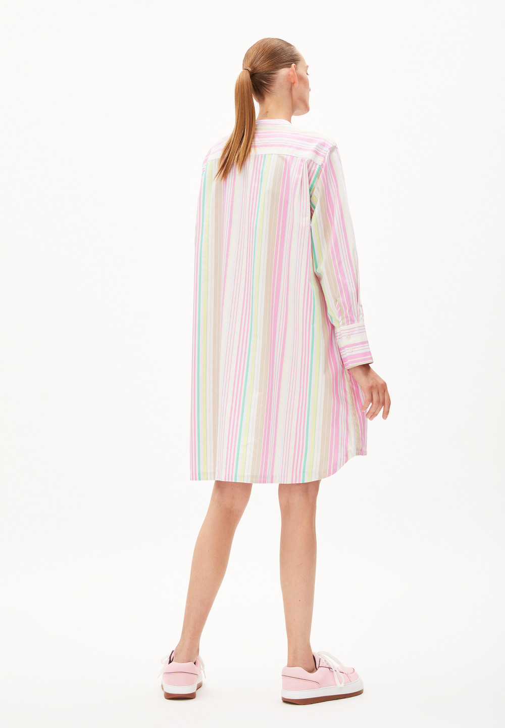 ARMEDANGELS VAAJA STRIPES Woven Dress Relaxed Fit made of Organic Cotton Bílé | XSCKH6581