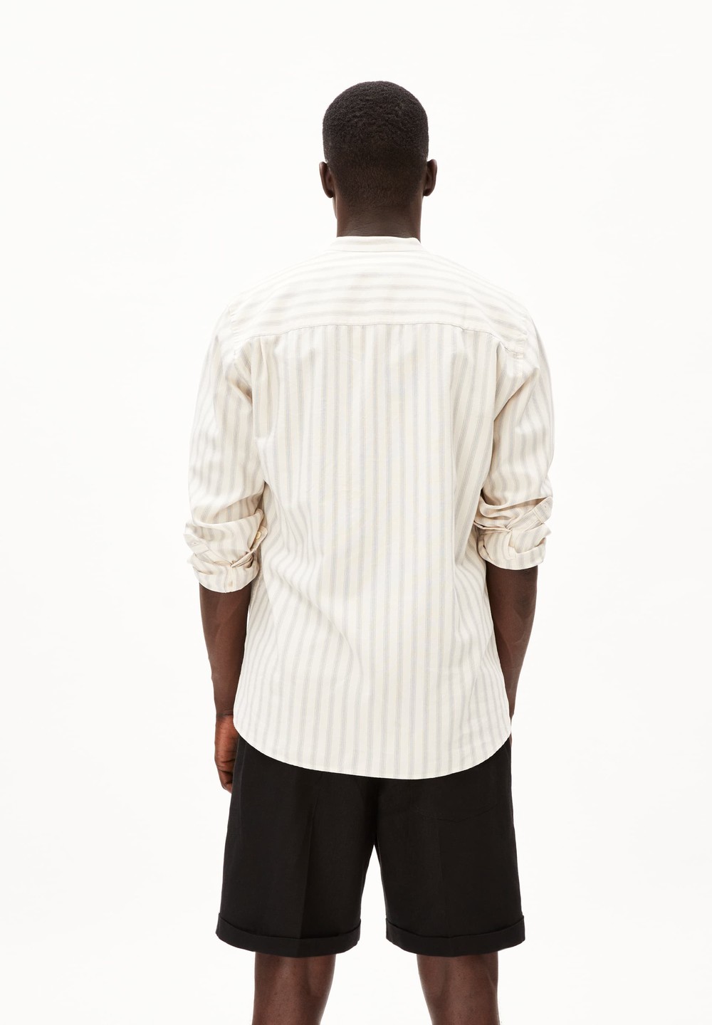 ARMEDANGELS VAALERONIMUS STRIPES Shirt Relaxed Fit made of Organic Cotton Oatmilk-cinnamon Dust-blue Stone | LNTCX9687