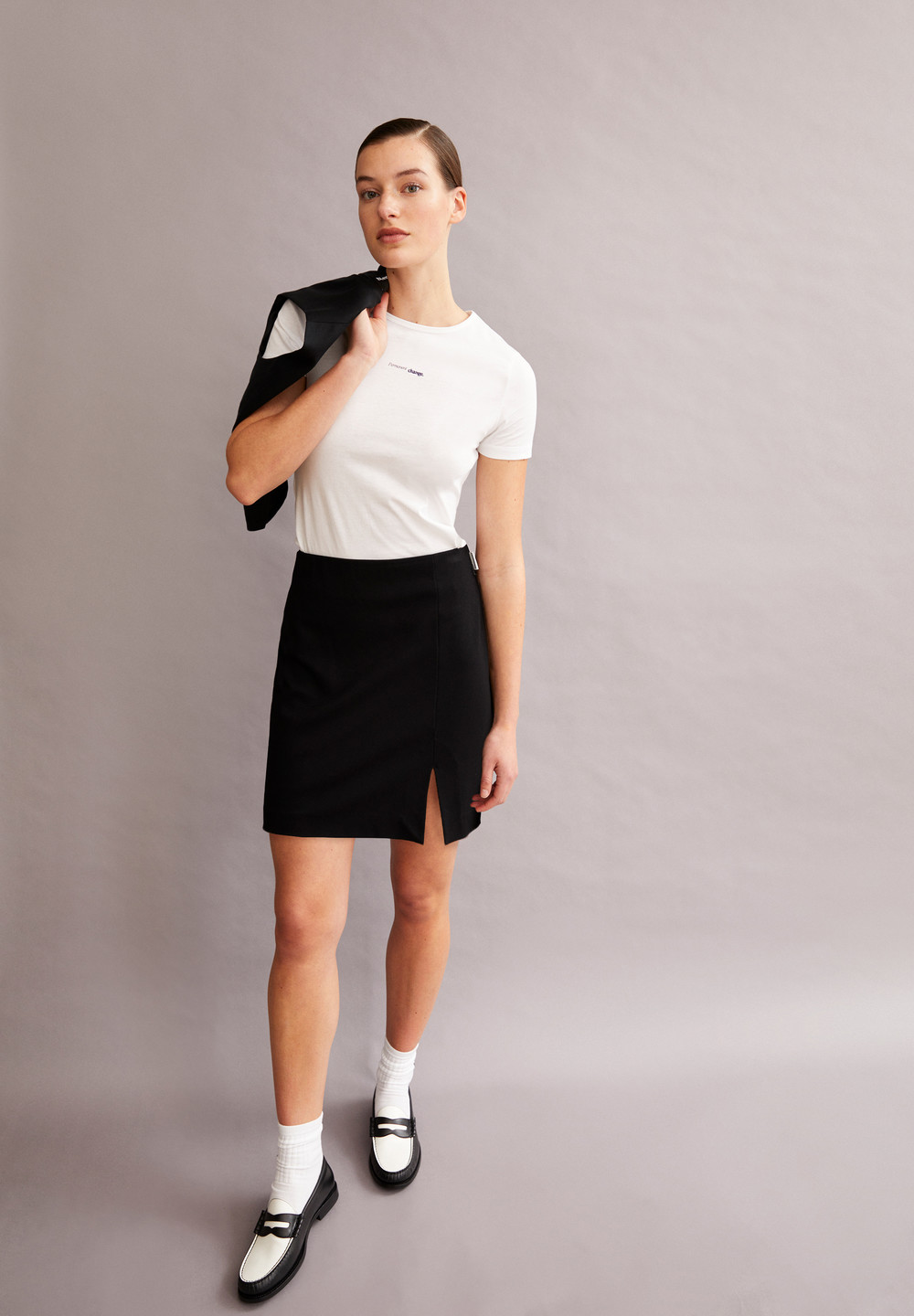 ARMEDANGELS VANJARAA Jersey Skirt Slim Fit made of LENZING™ ECOVERO™ Viscose Mix Černé | SLVNZ9204