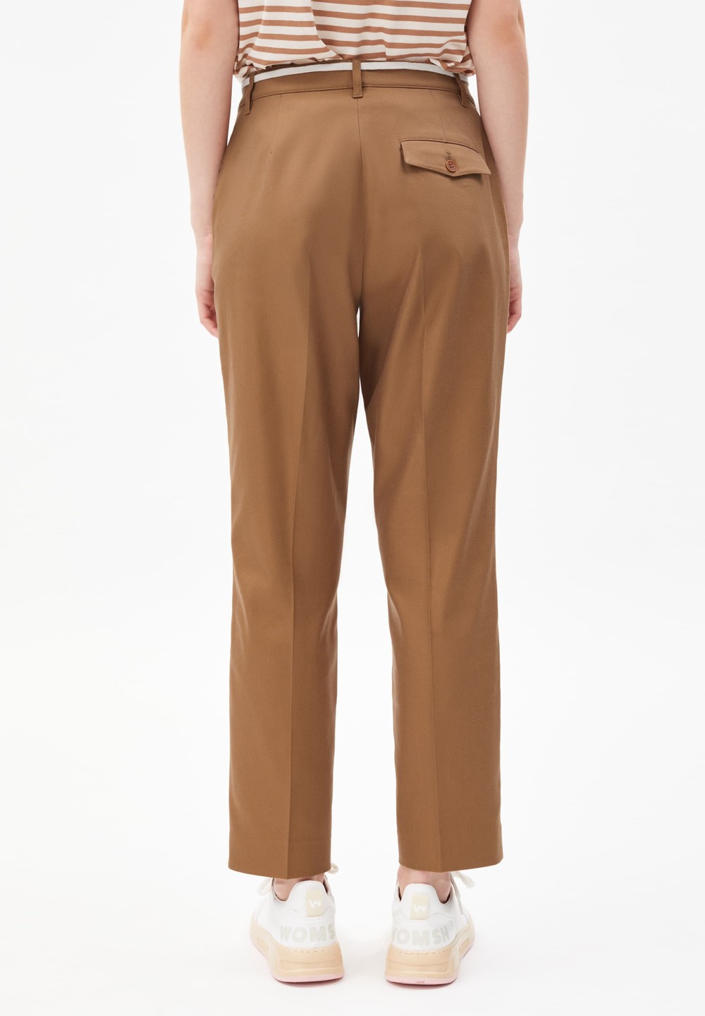 ARMEDANGELS VARMAA SOLID Pants made of Organic Cotton Mix Smoky Almond | ESQMJ1425