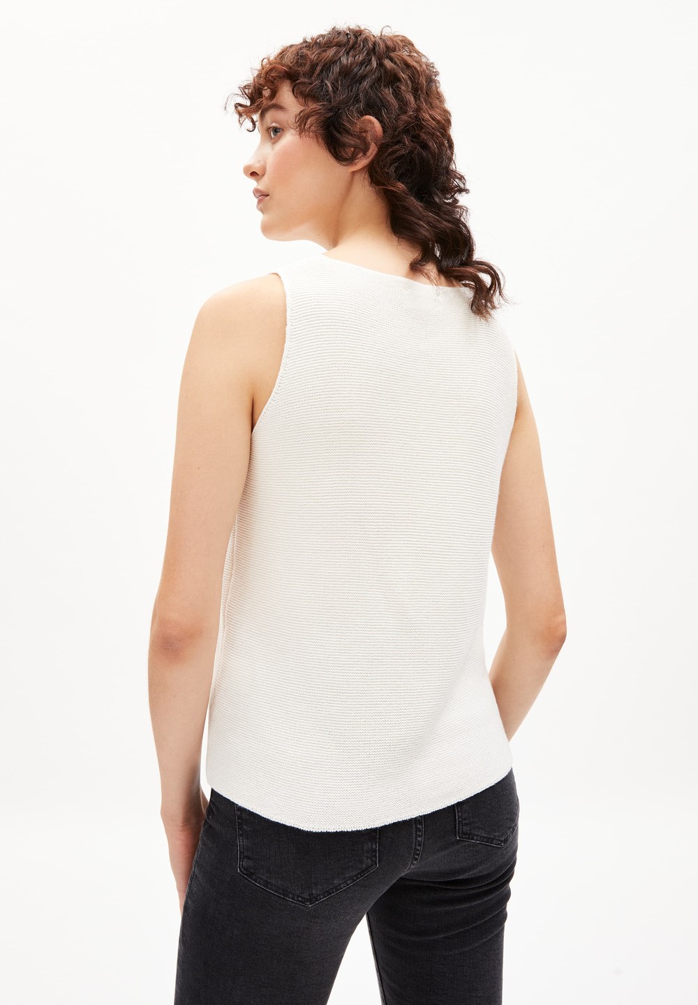 ARMEDANGELS WILMAA Knit Top Regular Fit of Organic Cotton Offwhite | SPCIQ2913