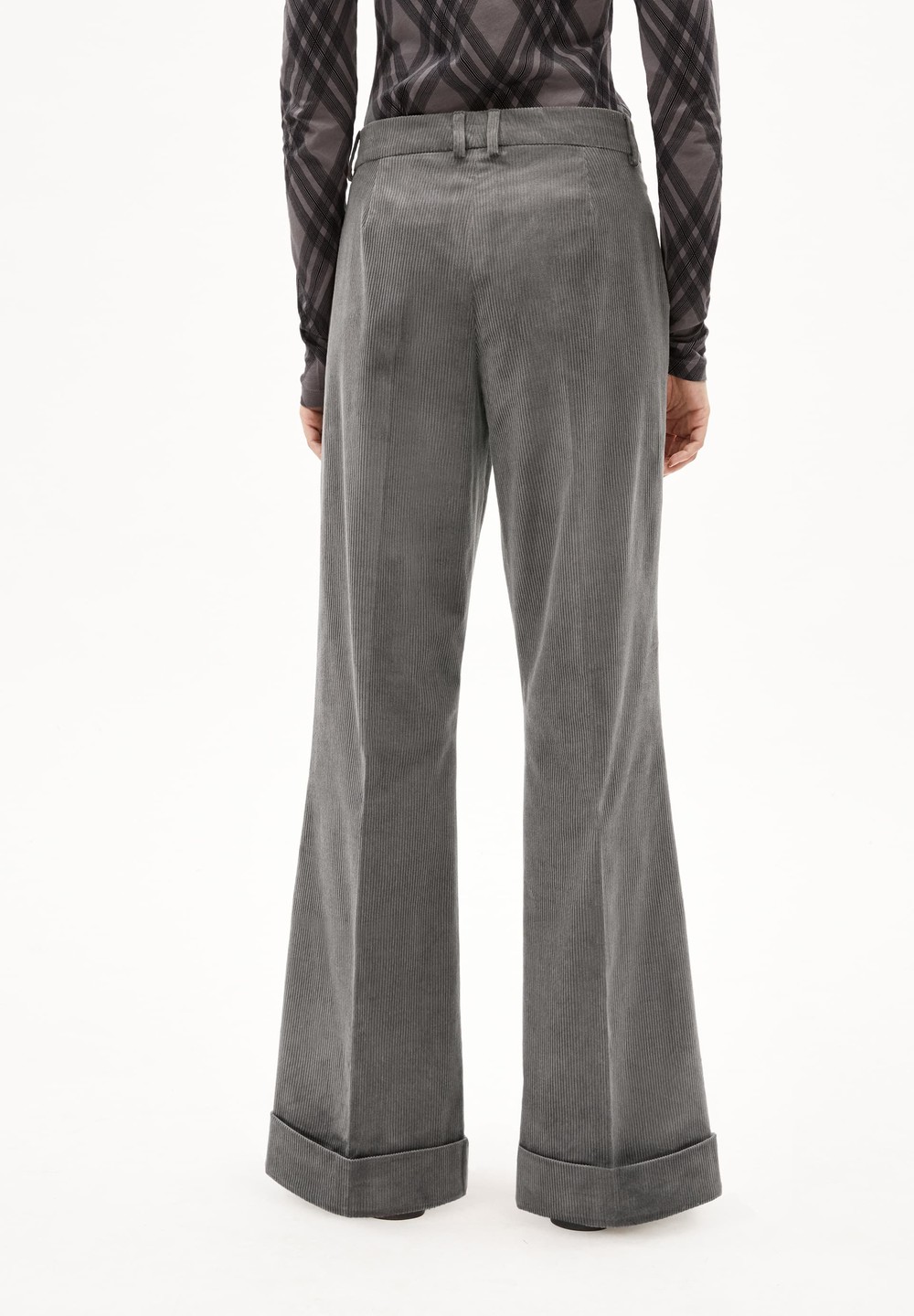 ARMEDANGELS XELLAA CORDUROY Woven Pants made of Organic Cotton Mix Iron Cast | UYWJS2791