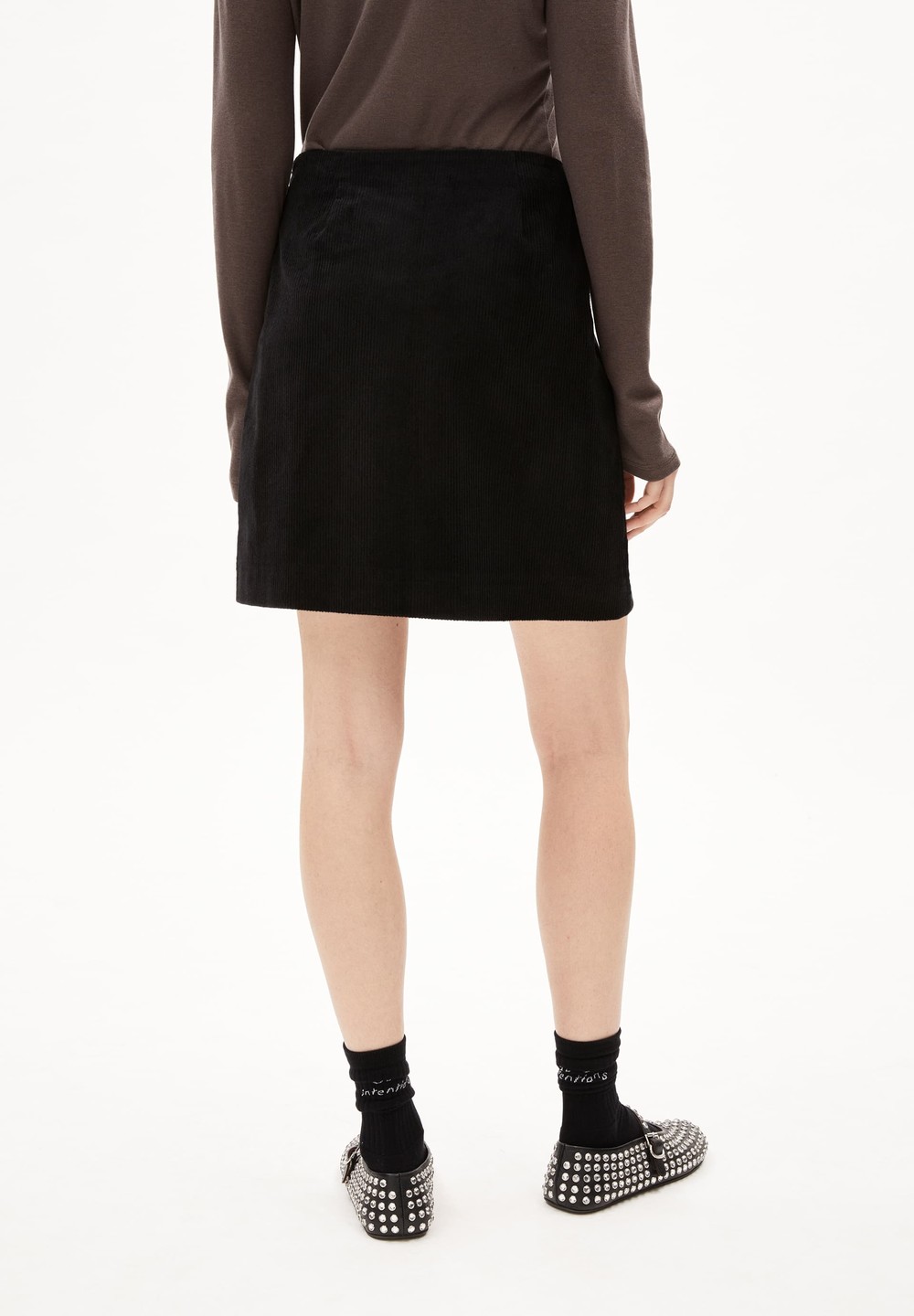 ARMEDANGELS ZAILAA CORDUROY Woven Skirt Regular Fit made of Organic Cotton Mix Černé | RAJBO0758