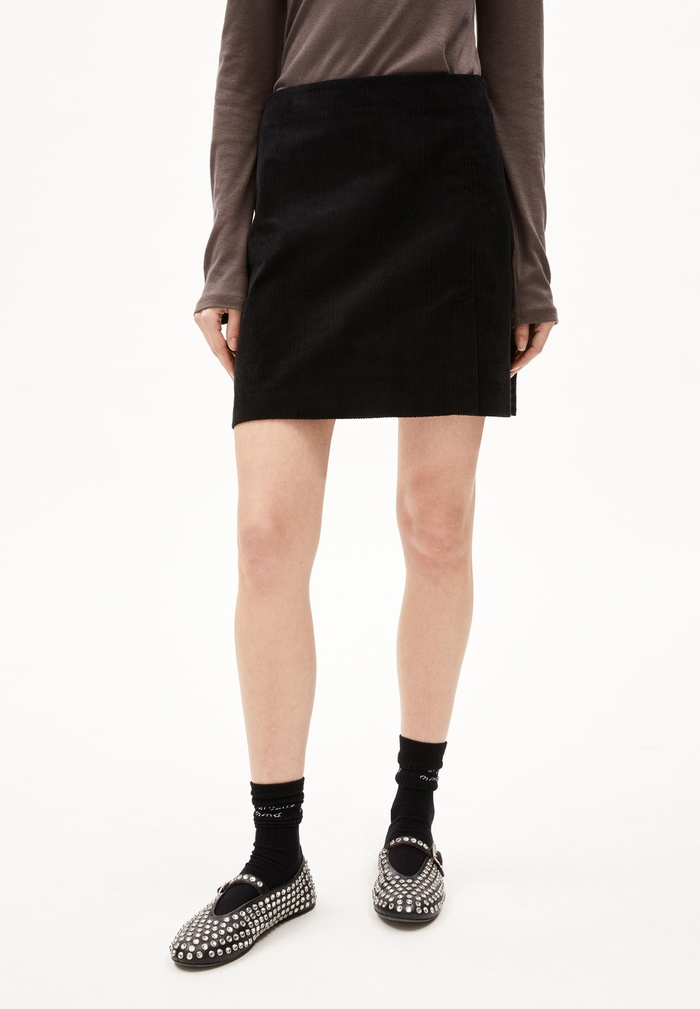 ARMEDANGELS ZAILAA CORDUROY Woven Skirt Regular Fit made of Organic Cotton Mix Černé | RAJBO0758